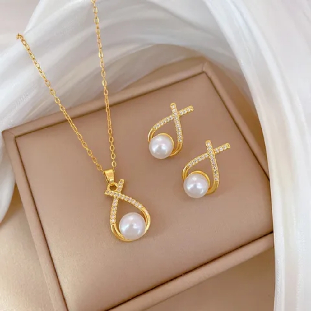 Set 2PCS necklace earrings